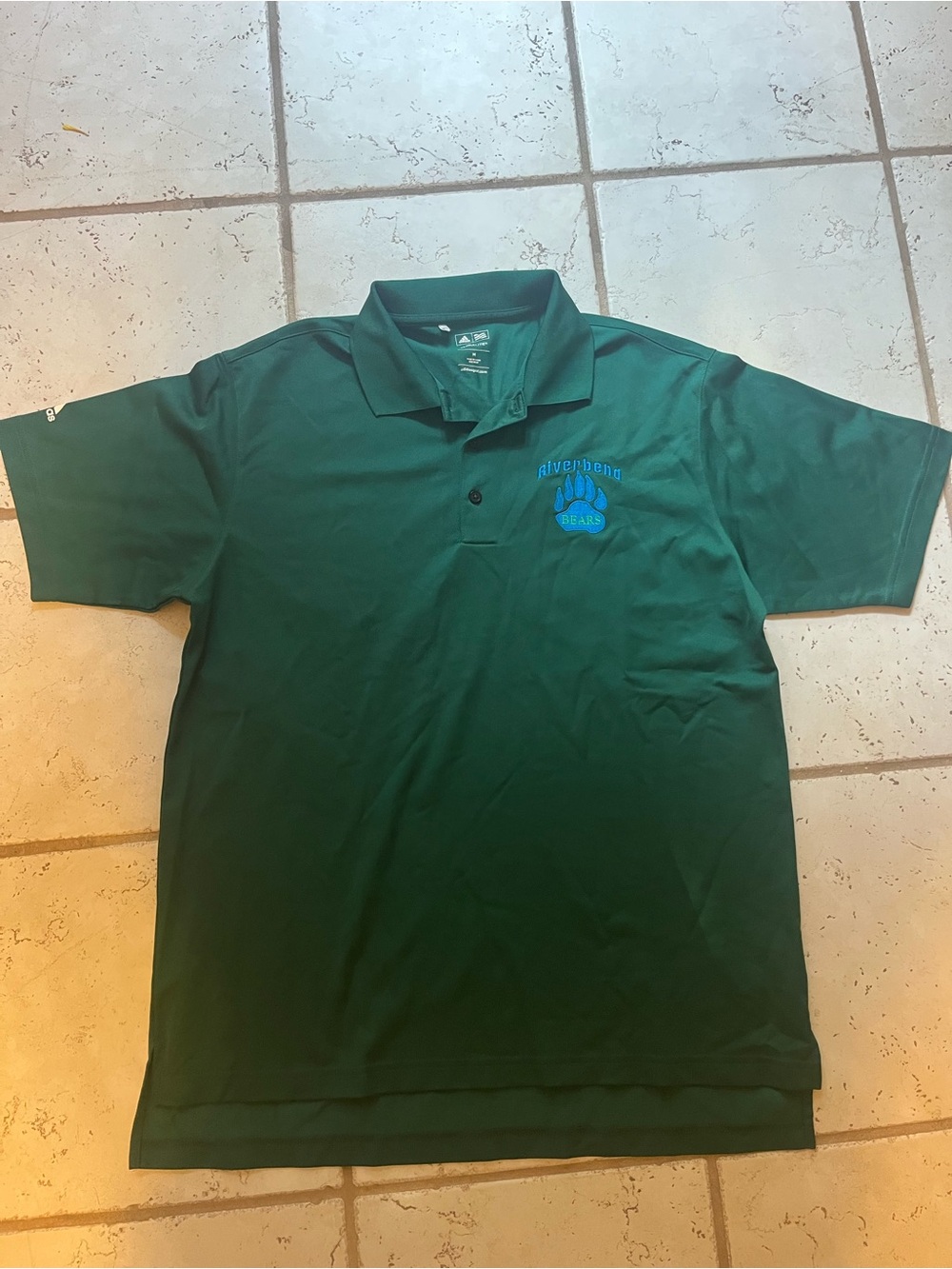 adidas Green Climalite Golf Polo with Riverbend Bear Paw Logo